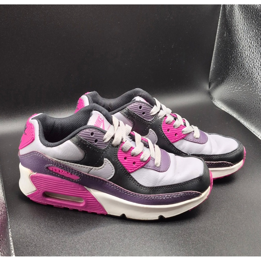 Nike Air Max 90 LTR Kids Shoes Wolf Grey Black Hyper Pink HF6358-003 Size 2Y